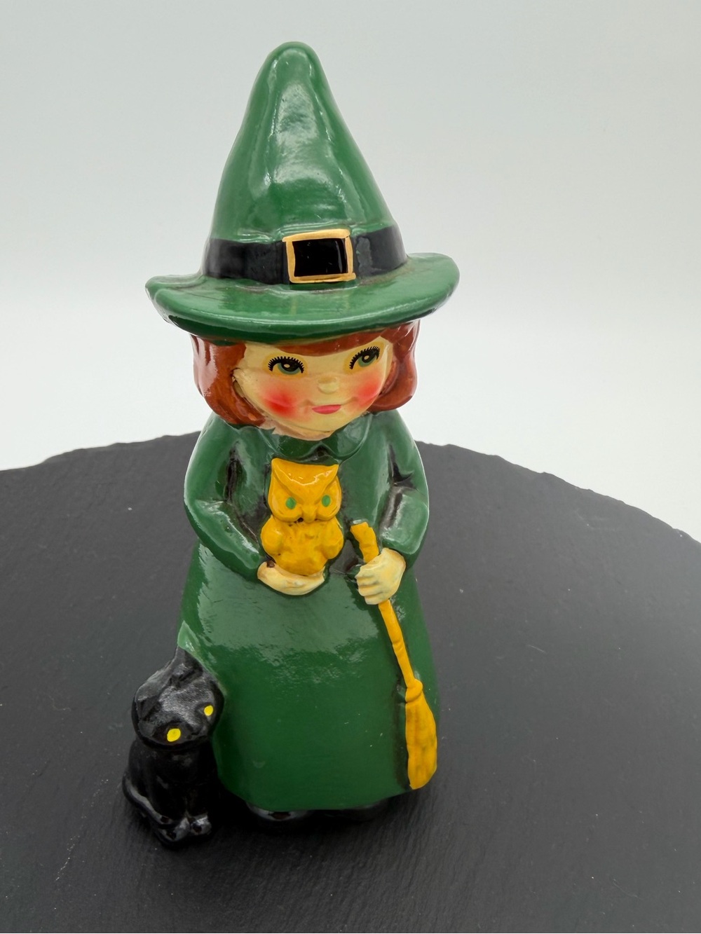 Vintage Napcoware M-8365 Halloween Witch Girl Black Cat Owl Japan OG Box